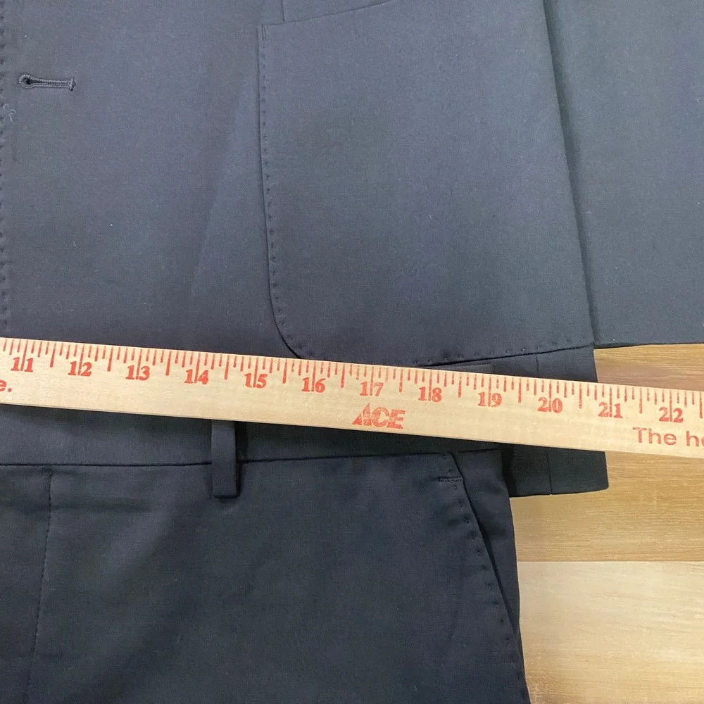 Express Suit 44L 38W Extra Slim Cotton Blend Stretch Two Button Black